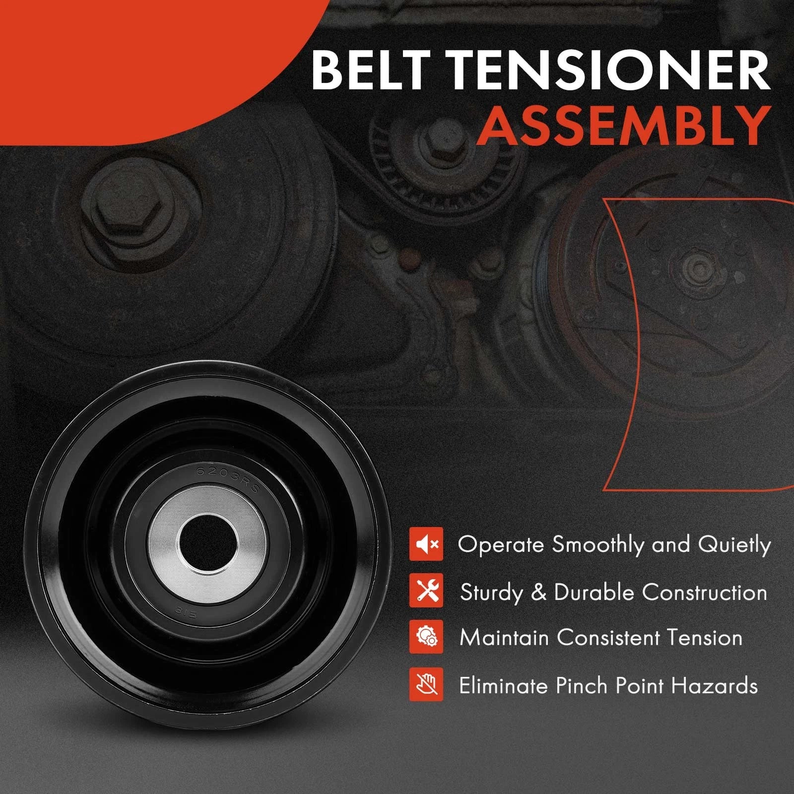 Accessory Belt Idler Pulley for Nissan Rogue (2008–2012) Toyota Tundra (2000–2009)