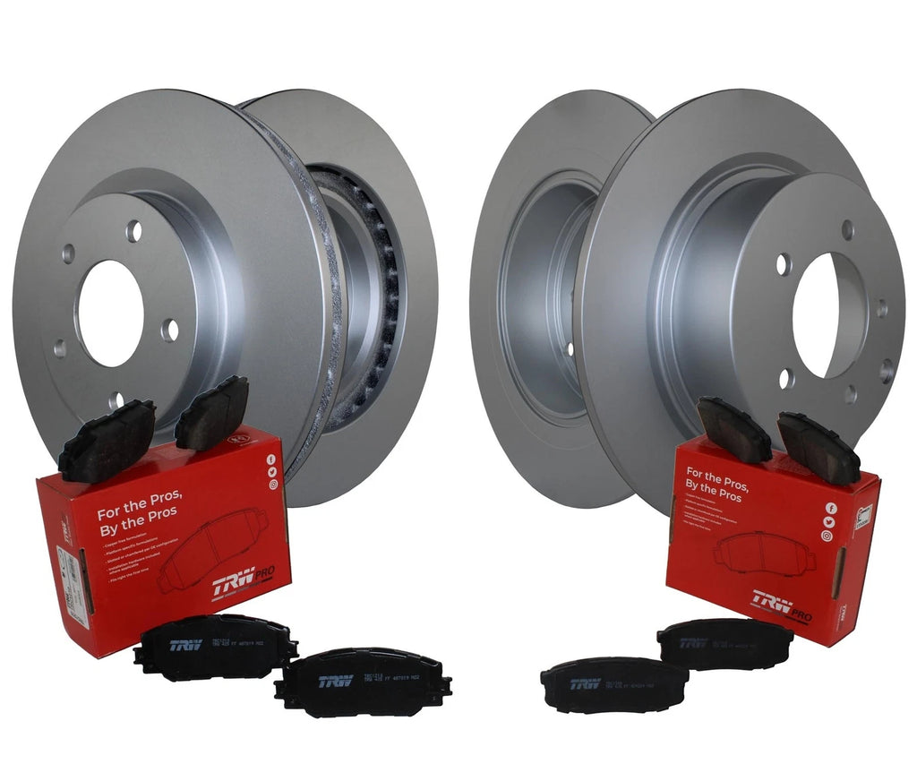 Front & Rear Brake Kit Disc Rotors & TRW Ceramic Pads for Chrysler Dodge Jeep