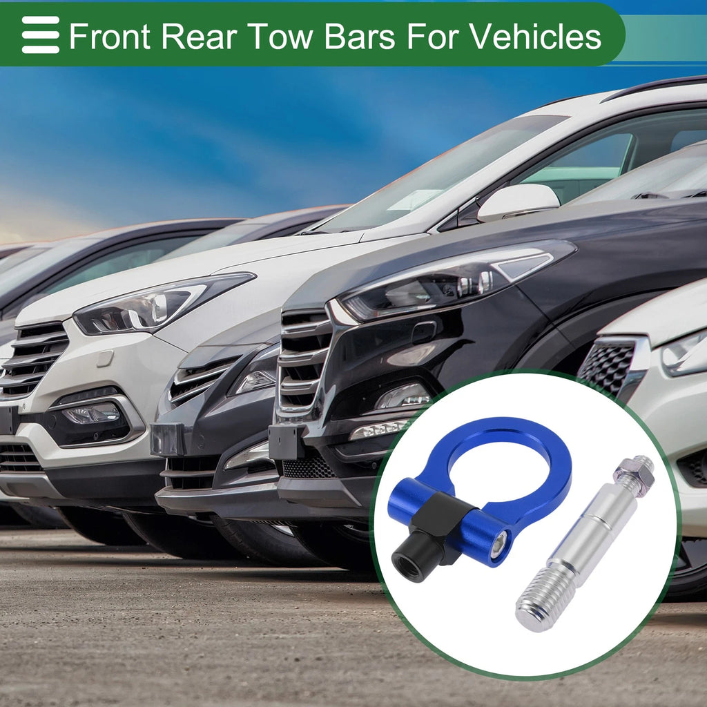 Set of 2 Front Rear Tow Hooks for Mazda RX8 (2003–2008) 11mm Aluminum Alloy Blue