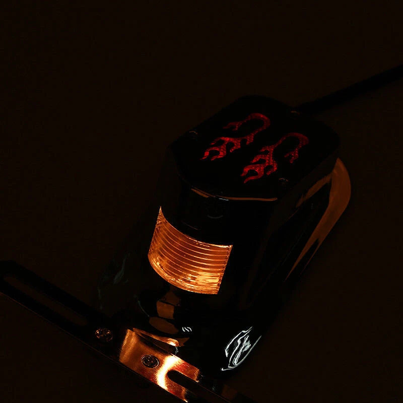 12V Flame Brake Tail Light Metal Bracket for Harley Cruiser Chopper KTM