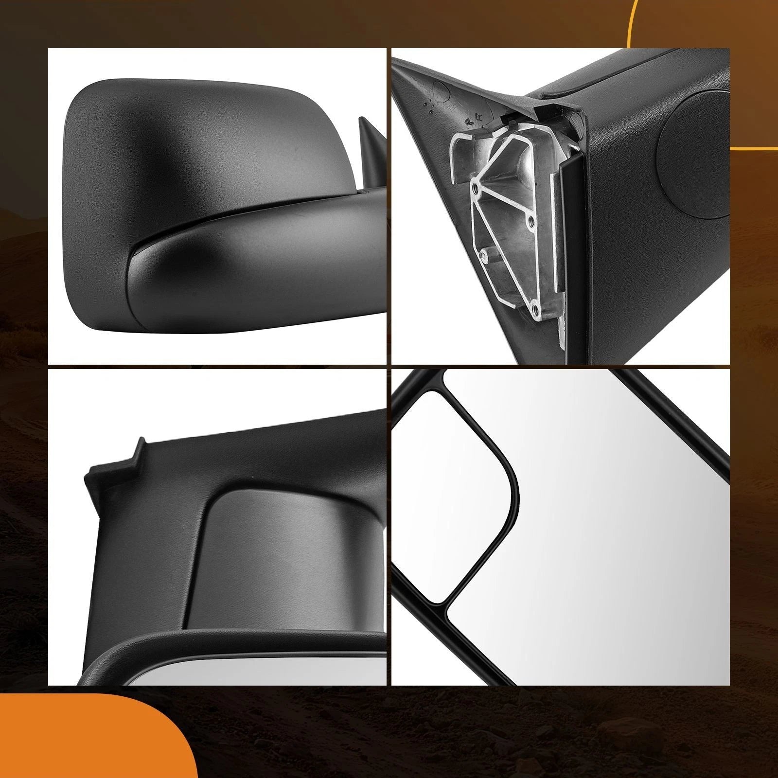 Right Black Side Mirror for Dodge Ram 1500 2500 3500 (1994-1997)