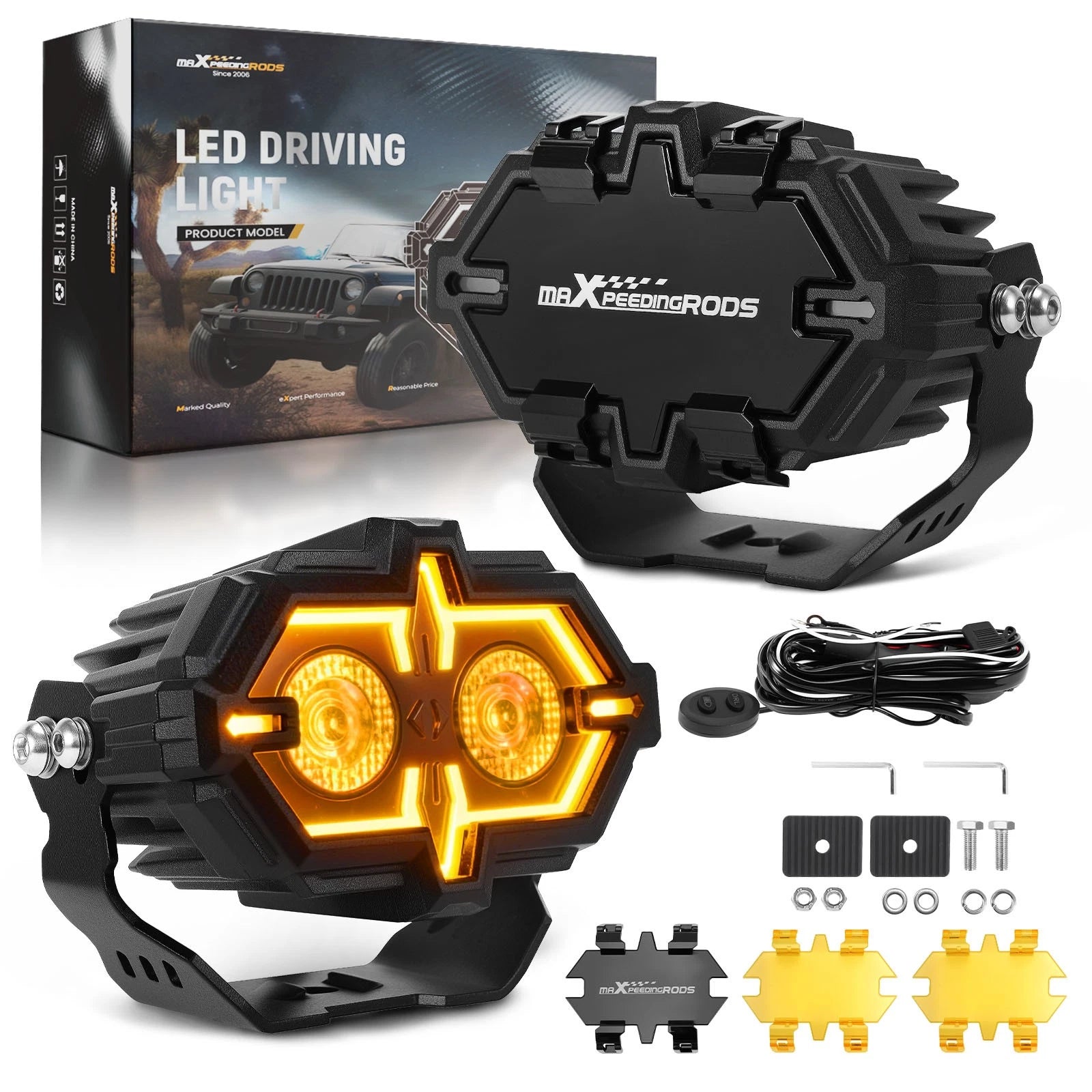 Off-Road LED Fog Lights for Trucks SUVs ATVs (108W Combo Beam)