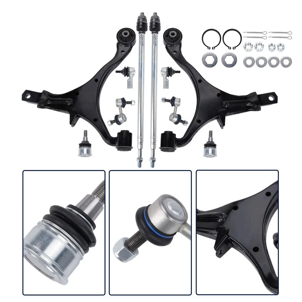 Front Lower Control Arms Sway Bar Link Tie Rod Kit for Honda CR-V (2002–2006)