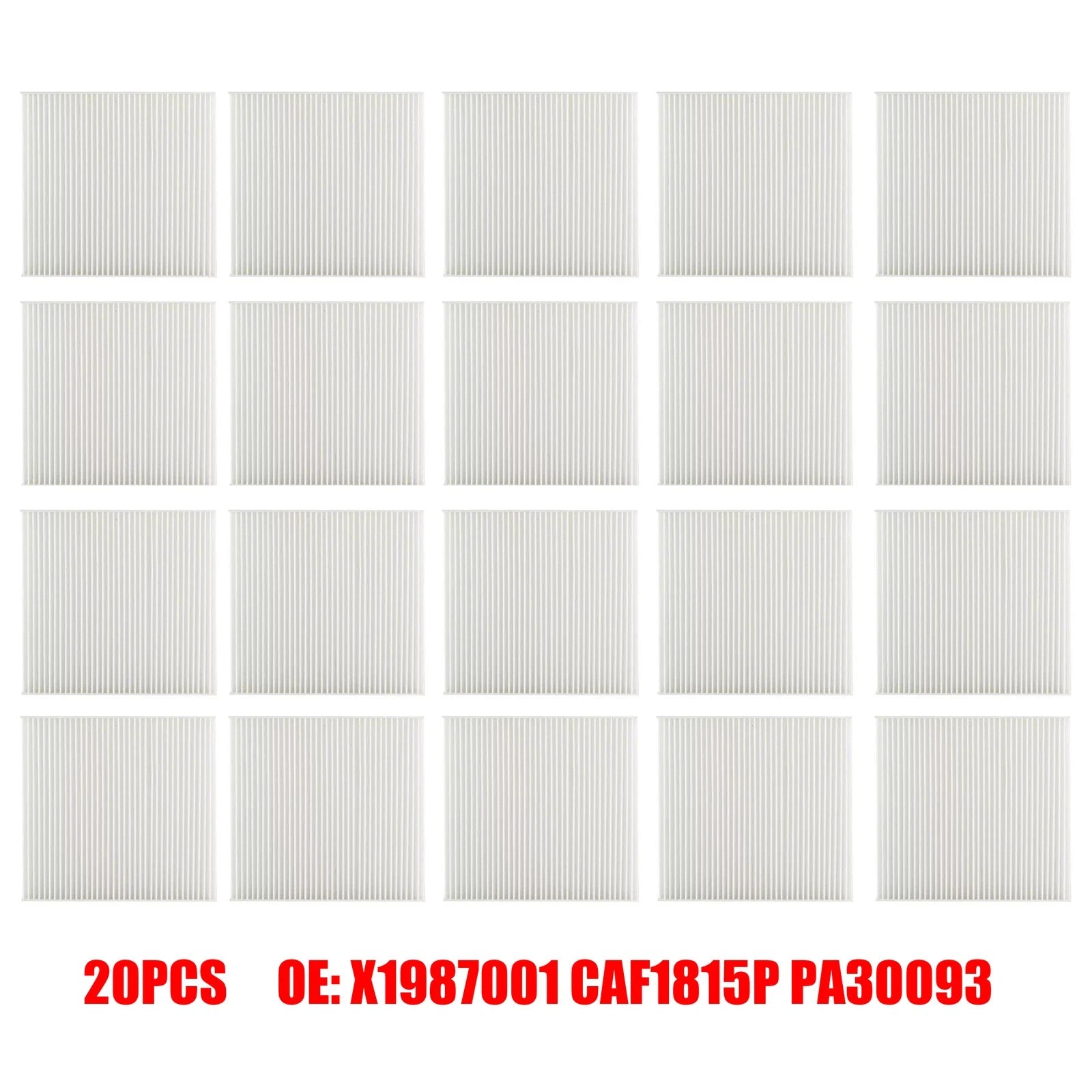 20pcs Cabin Air Filter for Kenworth Peterbilt (Replace X1987001 CAF1815P PA30093)