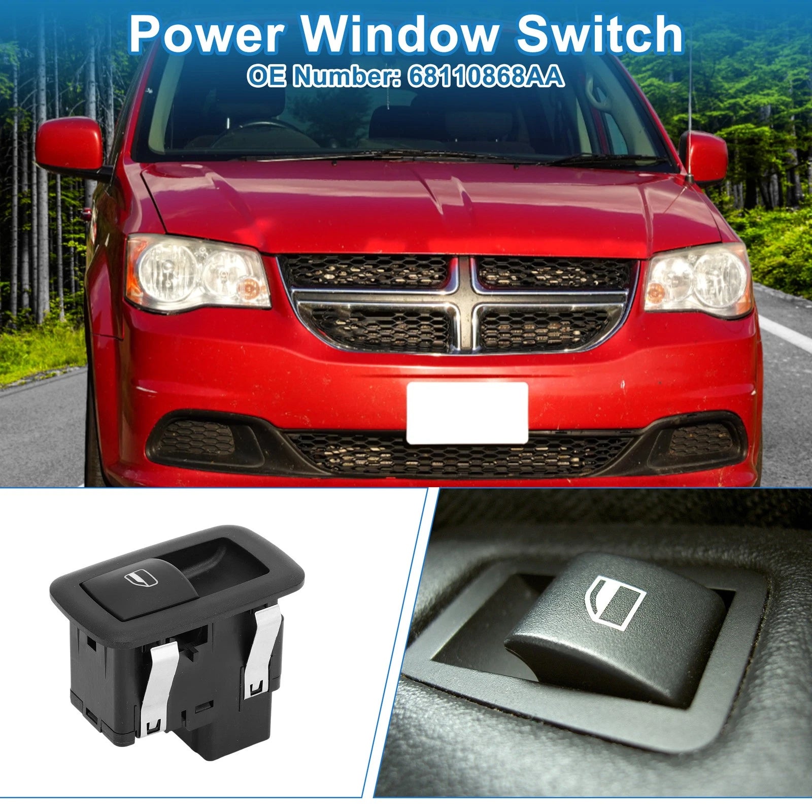 Rear Power Window Switch for Dodge Grand Caravan (2008–2020) No. 68110868AA