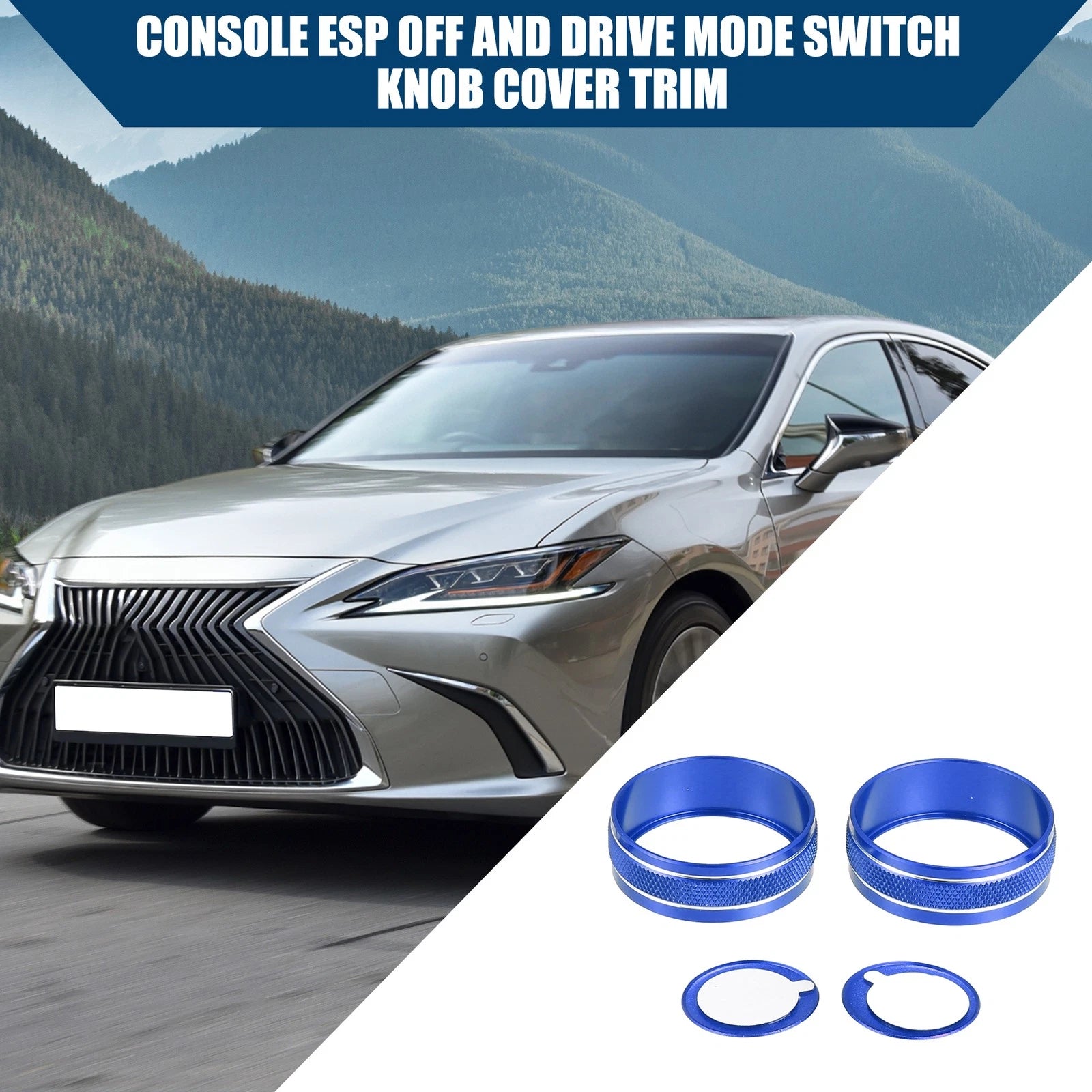 2X Console Drive Mode Switch Knob Cover for Lexus ES250 ES300h (2018–2023) Blue