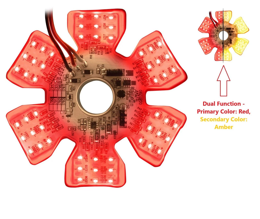 54 LED Duel Function Air Cleaner Light Red Amber for Peterbilt Kenworth (2006–2024)