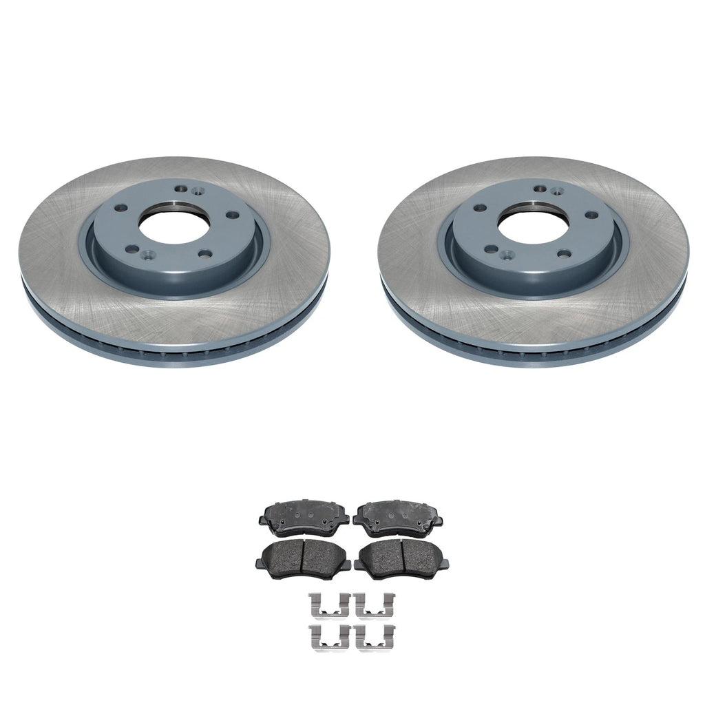 Front Rotors & Akebono ProACT Ceramic Brake Pads Kit for Forte Koup (2010–2016)