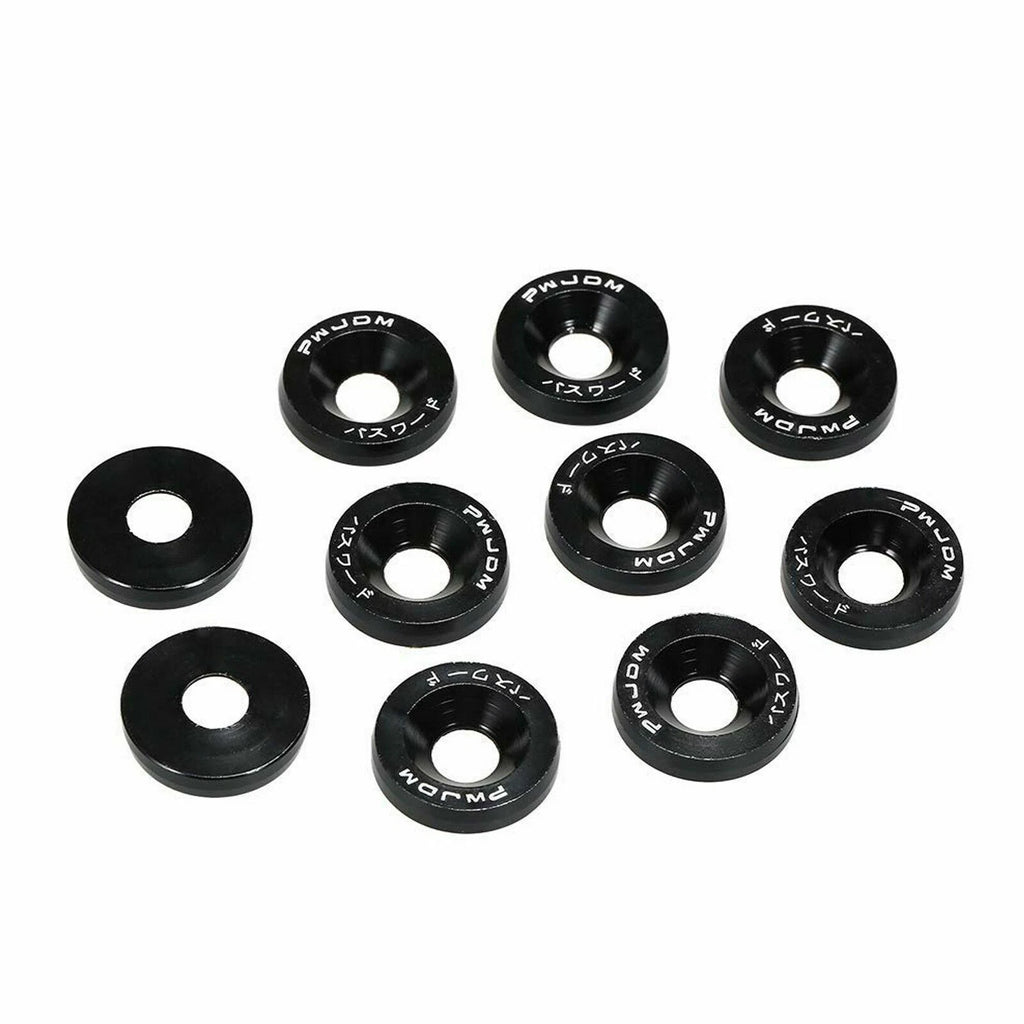 Black Billet Alloy Front Bumper Washer Bolt Bay Dress Decor Kit for Audi (2013-2018)