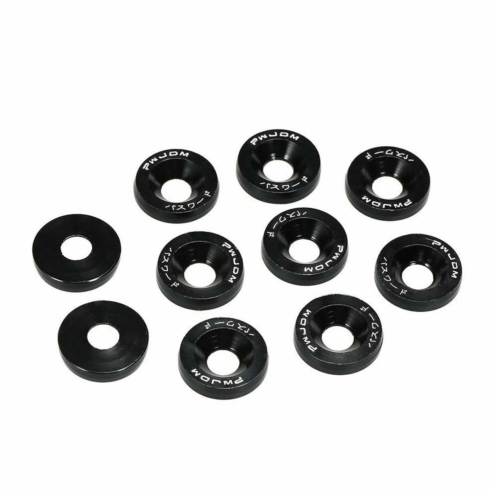 Black Billet Alloy Front Bumper Washer Bolt Bay Dress Decor Kit for Audi (2013-2018)