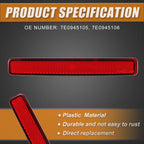 Pair Rear Bumper Reflector Light Cover for Volkswagen (2011–2016) 7E0945105 7E0945106 Red