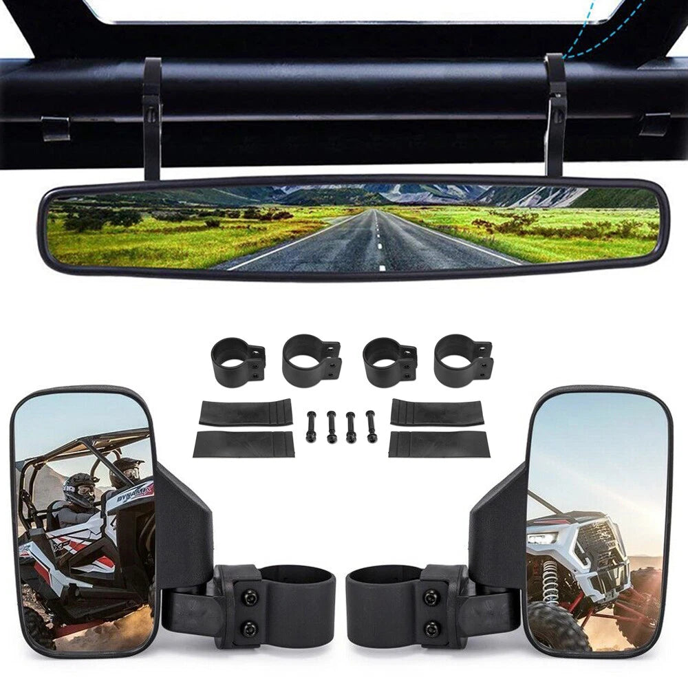 Set of 2 Roll Bar Mirrors for Yamaha Rhino 450 660 700 (2004–2018)