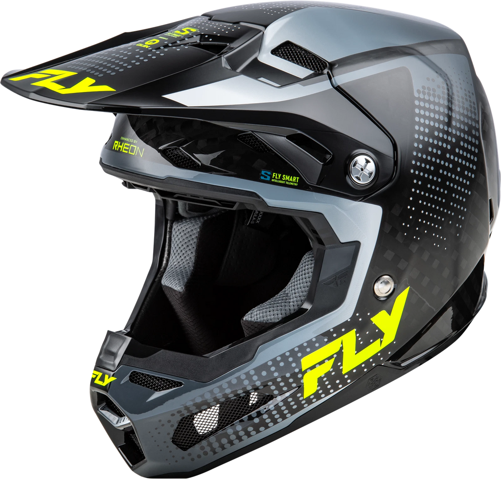 Fly Racing Formula S Carbon Helmet for (X-Small, Black/Grey/Hi-Vis)