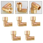 Pack of 5 Brass Pipe Elbows for Various Applications
