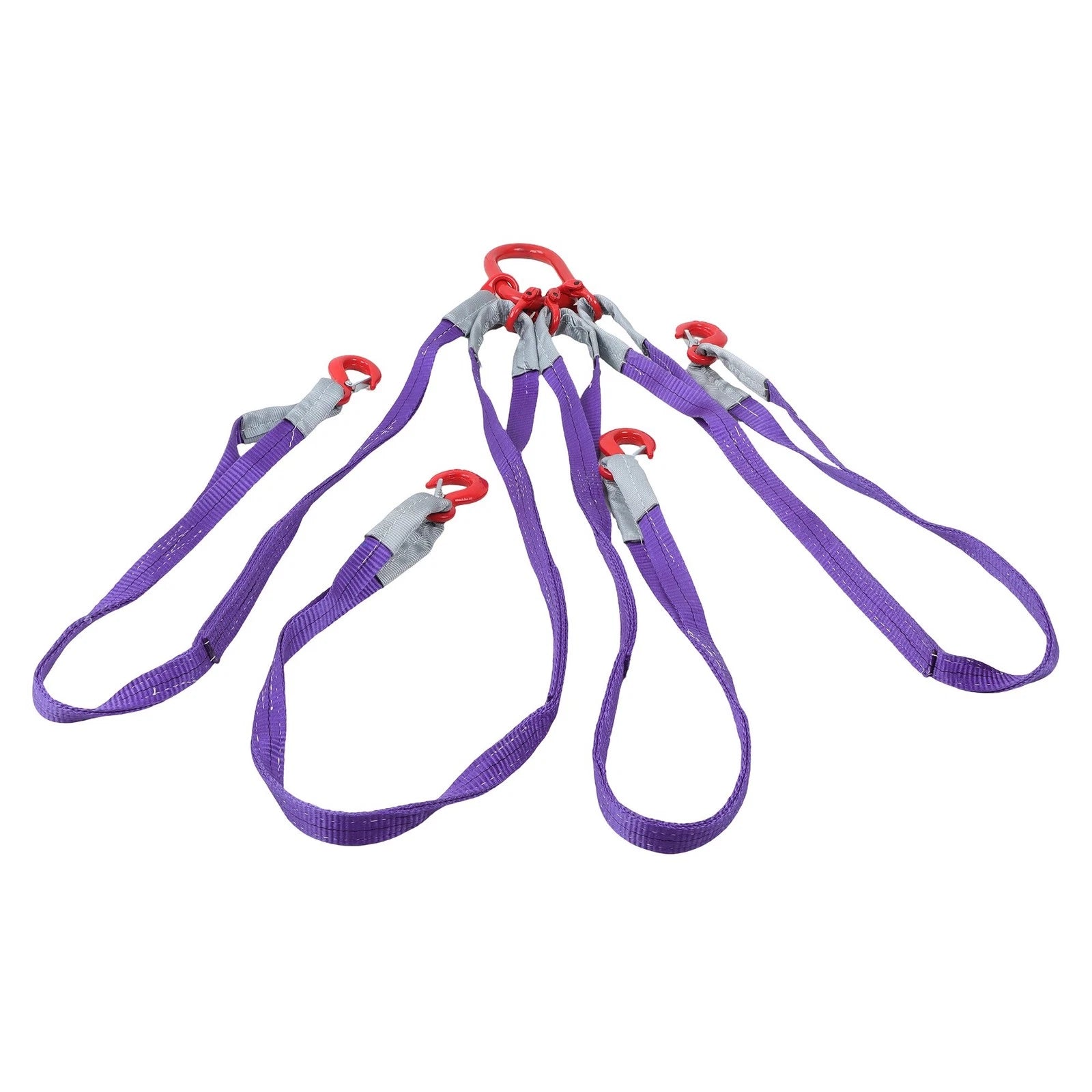 Set of 4 Lifting Slings Straps with Hooks 6600LB Capacity