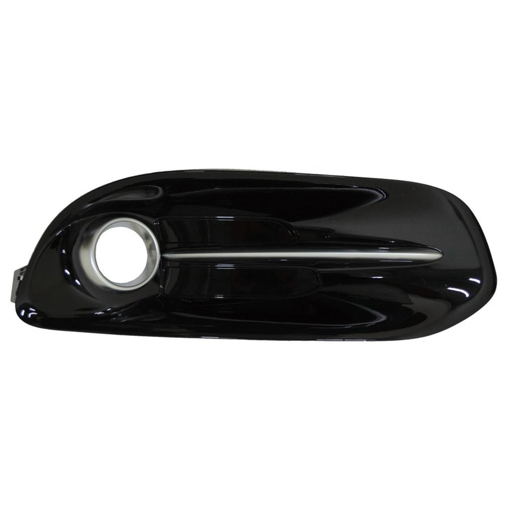Replacement Black/Silver Gloss/Painted Plastic Passenger Side Fog Light Bezel