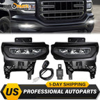 LED Bumper Fog Lights for GMC Sierra 1500 (2016–2018) w/ Switch, Relay, Wiring