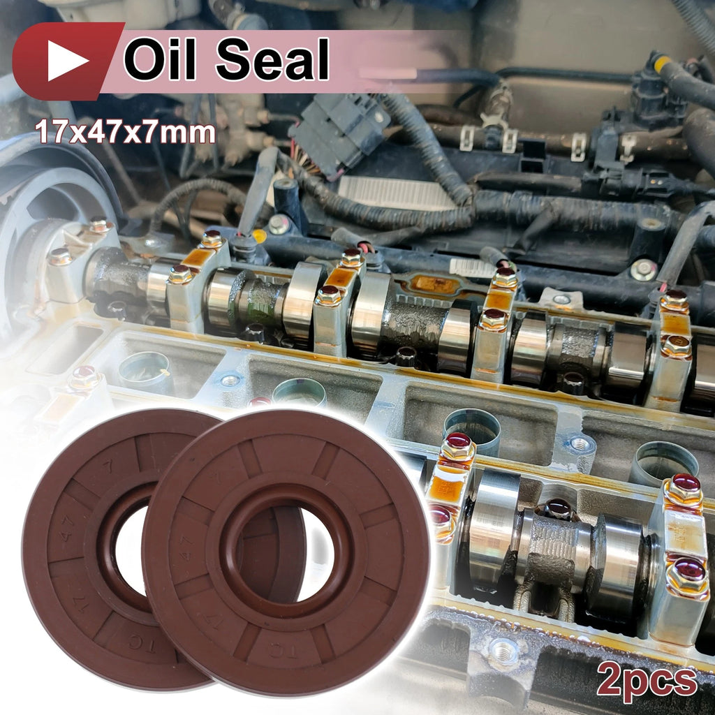 2X Oil Seal Rotary Shaft Seal   17x47x7mm FKM Rubber