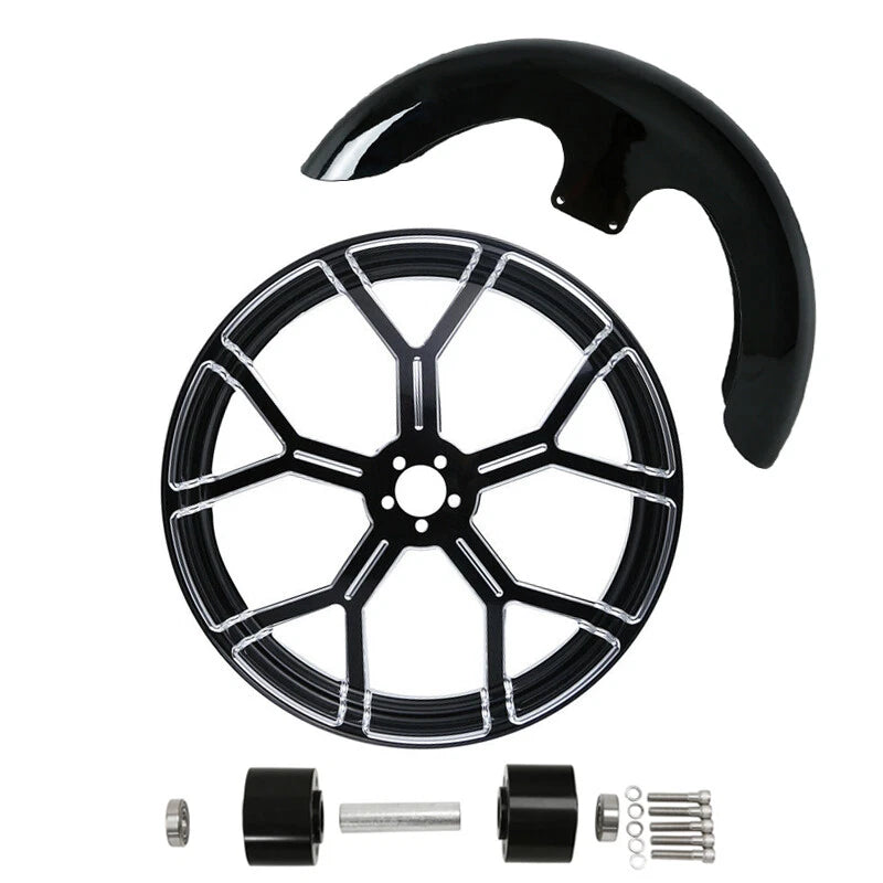 23" Wheel Rim Dual Disc Hub Front Fender for Harley Touring (1997–2021)