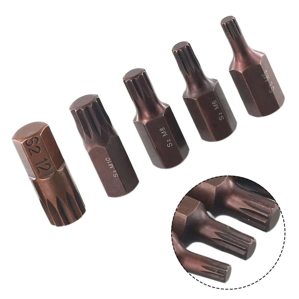 5pcs M5-30mm Star Screwdriver Bit 10mm Hex Shank for Impact Driver