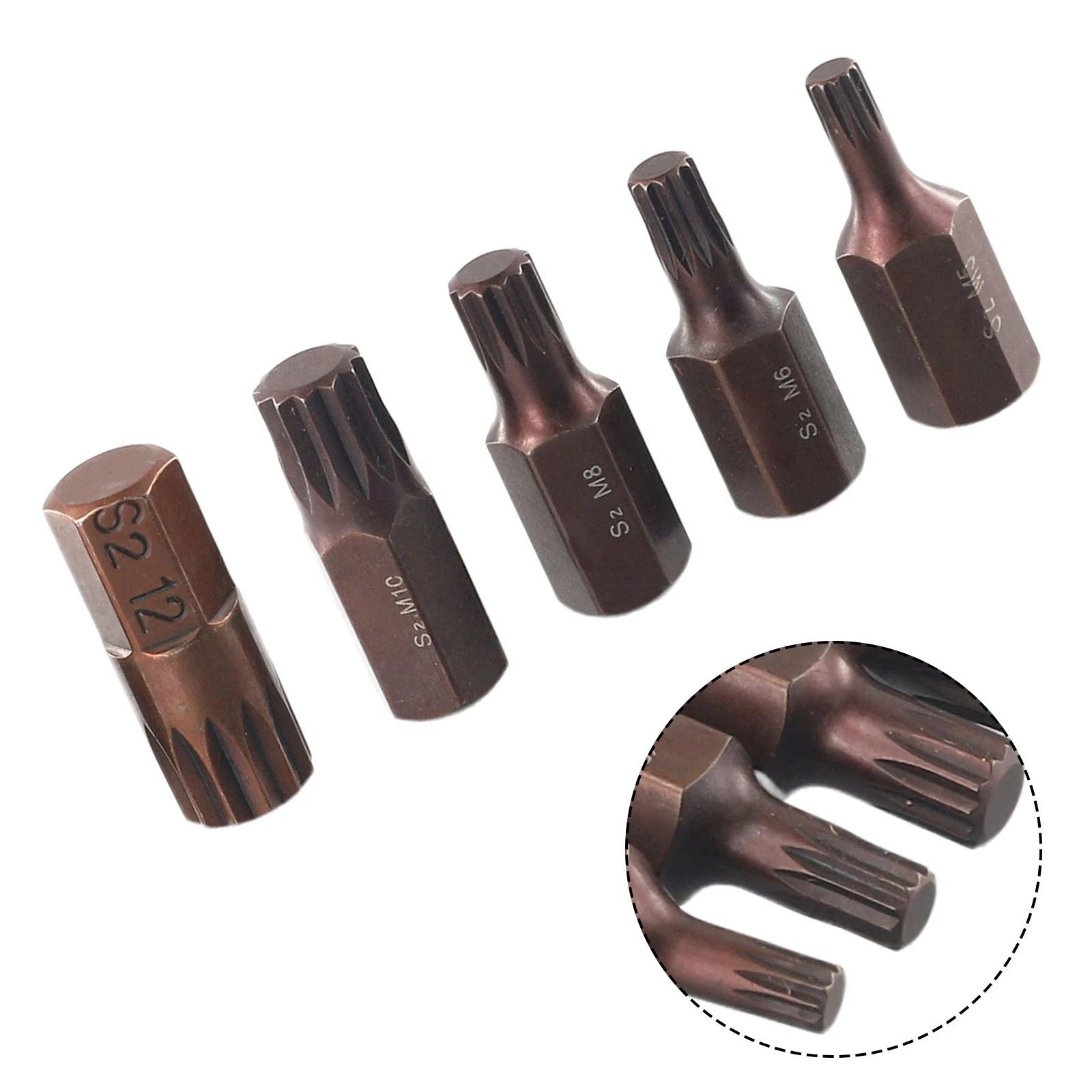 5pcs M5-30mm Star Screwdriver Bit 10mm Hex Shank for Impact Driver