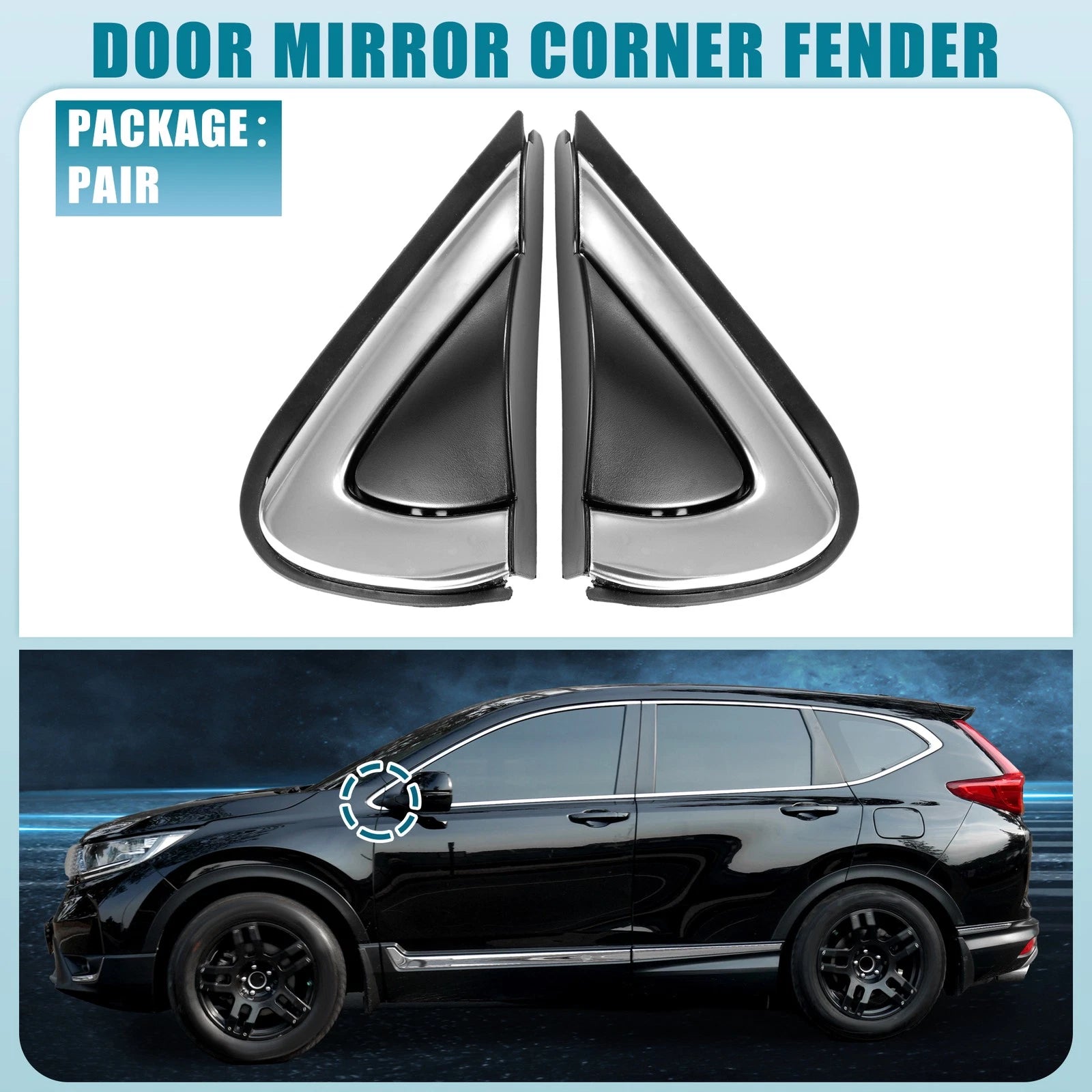 Set of 2 Door Mirror Corner Fender Covers for Honda CR-V (2017–2019)