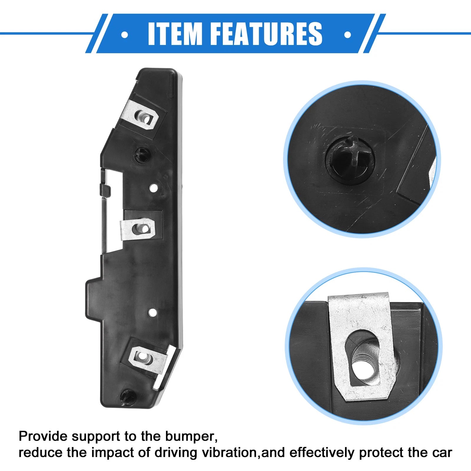 Front Right Bumper Bracket for Ford Edge (2015–2018) - Black