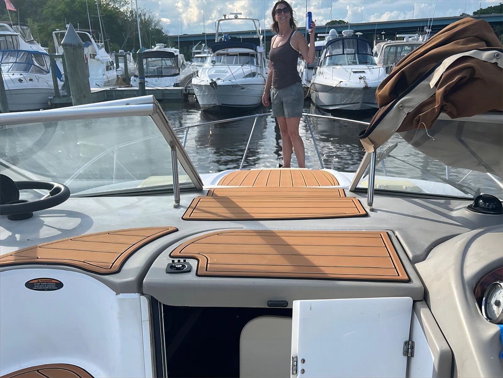 EVA Foam Faux Teak Deck Floor Mat for Bayliner 2855 (2000–2006)