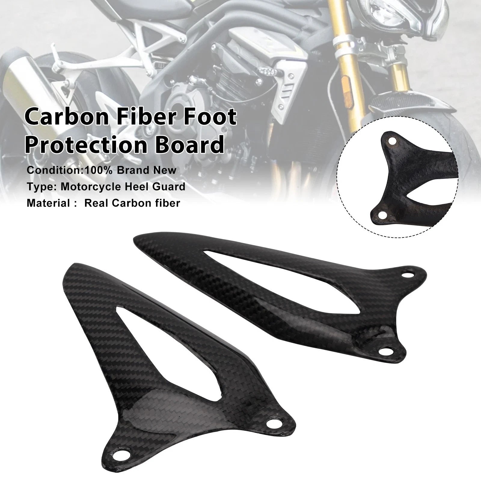 Real Carbon Fiber Foot Board for Triumph Speed Triple 1200 RS/RR (2021–2025)