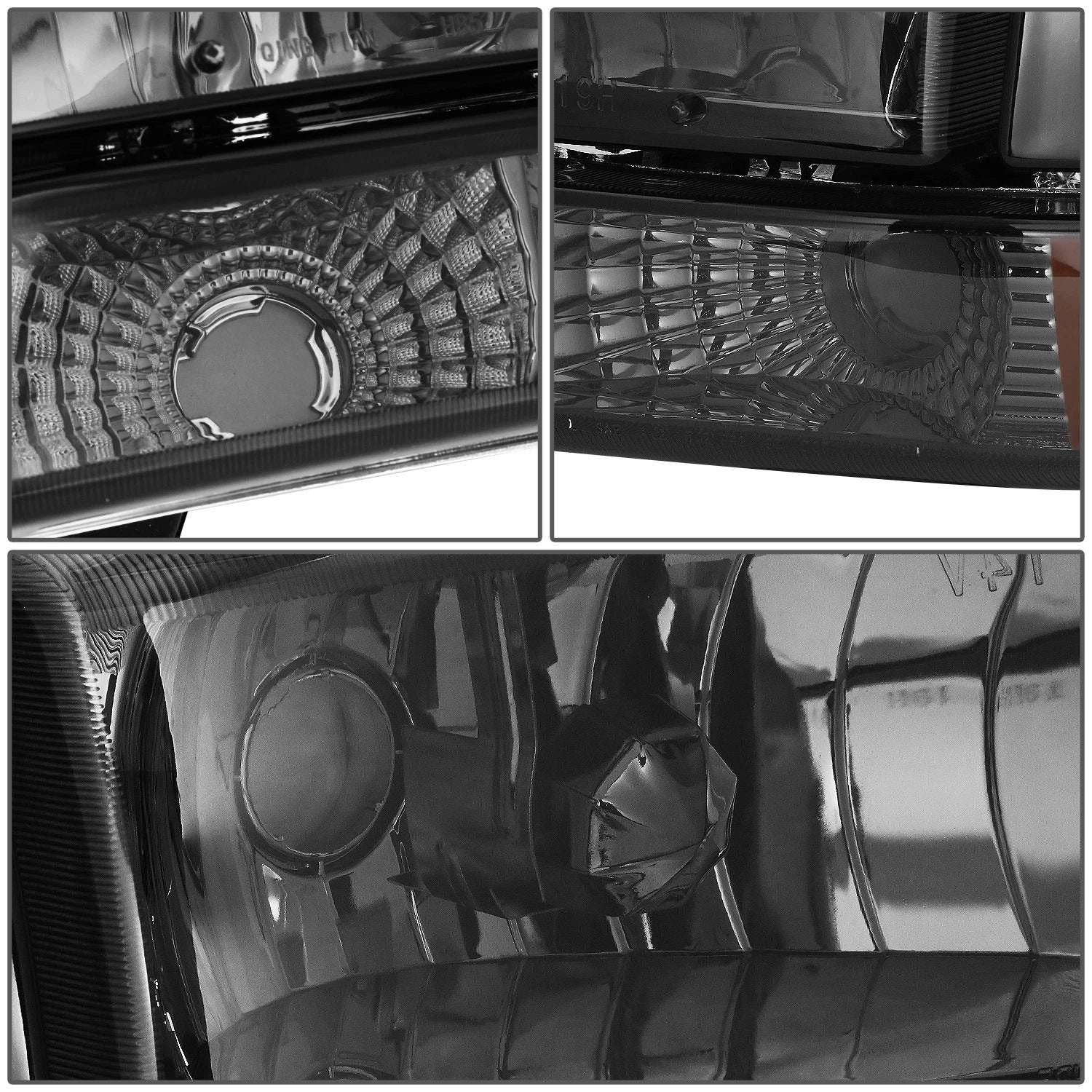 Set of 2 Smoked Housing Amber Corner Headlights for Dakota Durango (1997–2004)
