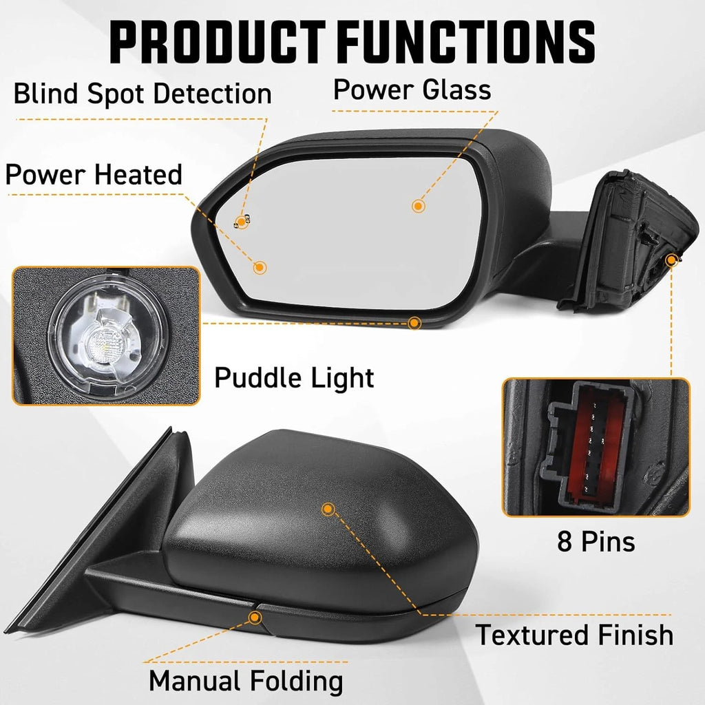 Left Mirror for Ford Explorer (2020–2024) Power Heated Blind Spot Puddle Light