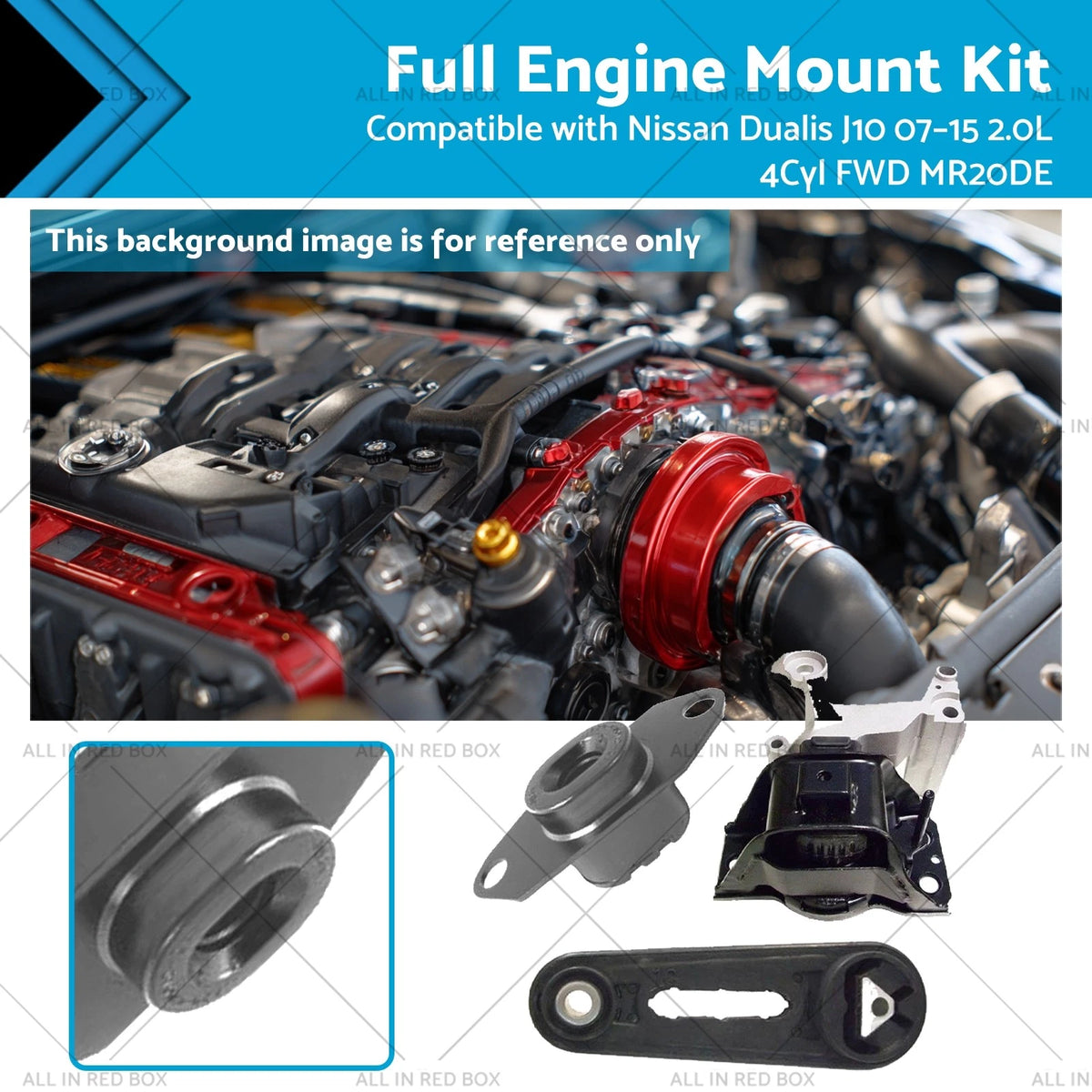 Full Engine Mount Kit Set for Nissan Dualis J10 (2007–2015) 2.0L MR20DE