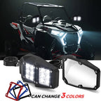 UTV Rear View Side Mirrors with LED Spot Light for Polaris RZR (2008–2021)