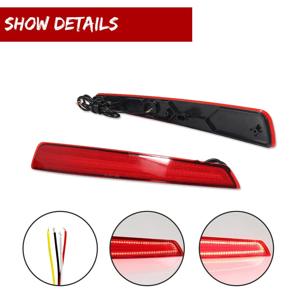 2X Red Rear Bumper LED Reflector Tail Lights for Acura TL (2009–2011)