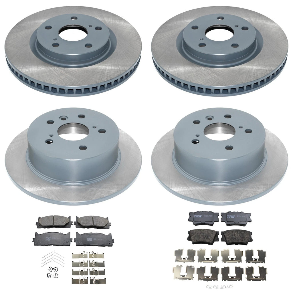 Set of 4 DuraGo Disc Brake Rotors & TRW Ceramic Pads for Avalon Camry ES350 (2005–2019)