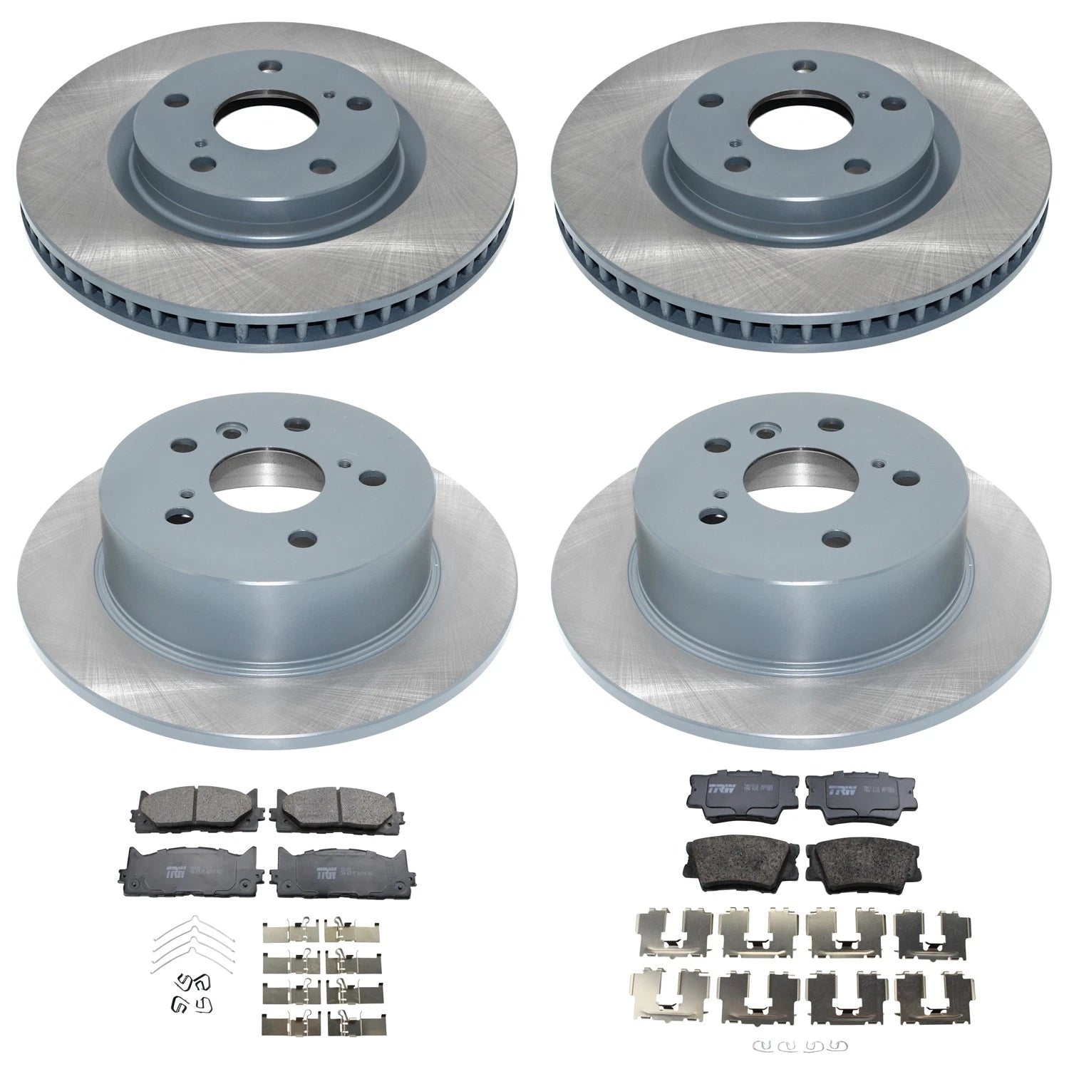 Set of 4 DuraGo Disc Brake Rotors & TRW Ceramic Pads for Avalon Camry ES350 (2005–2019)