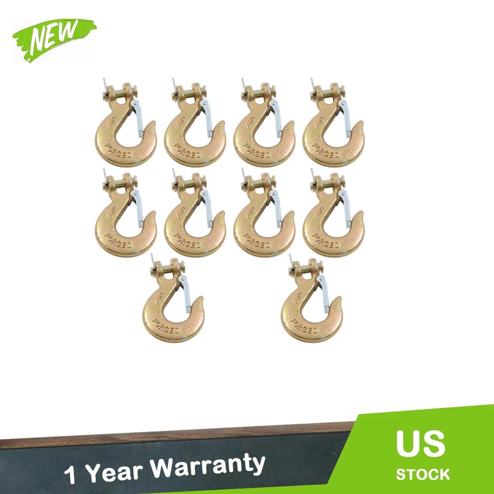 10X 5/16" G70 Forged Steel Clevis Slip Hook w/ Safety Latch (18800lbs)