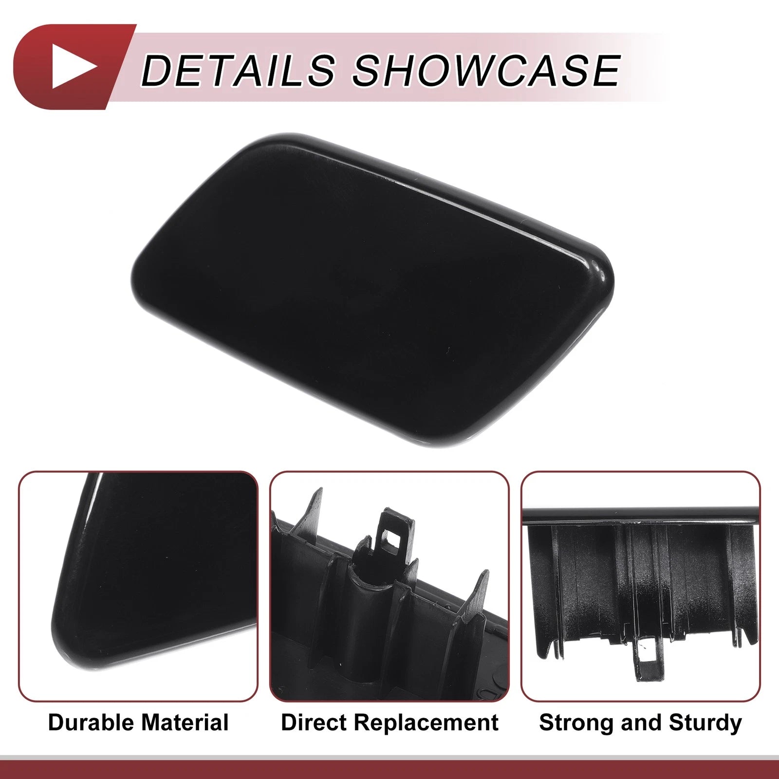 Front Left Washer Nozzle Cover Cap for Subaru Forester (2018–2021) Black