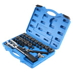 45pcs brake line flaring tool hydraulic for copper pipes steel dies adapters