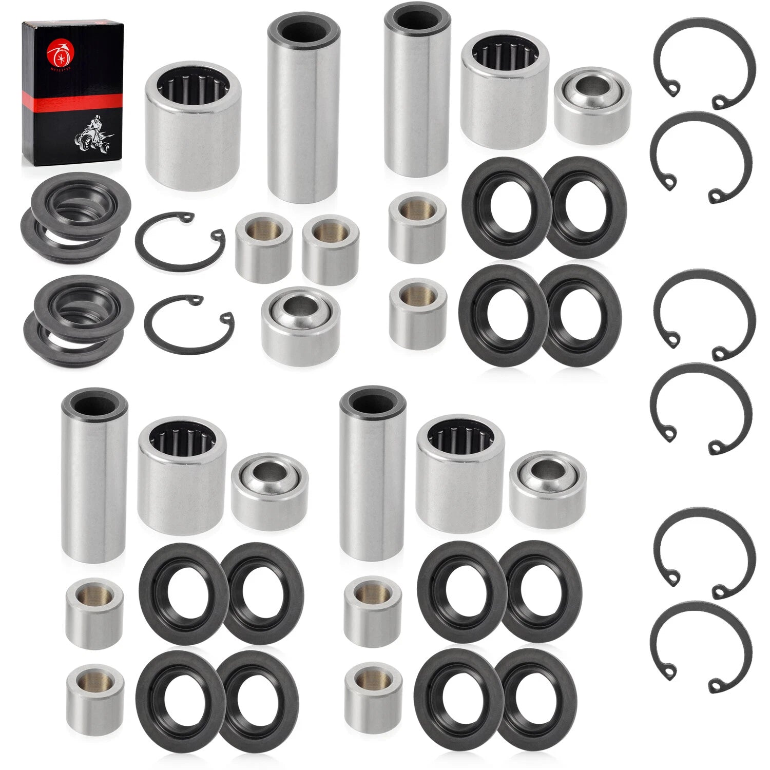 Set of 4 Upper Lower Front A-Arm Bearing & Seal for Kawasaki KFX700 (2004–2009)