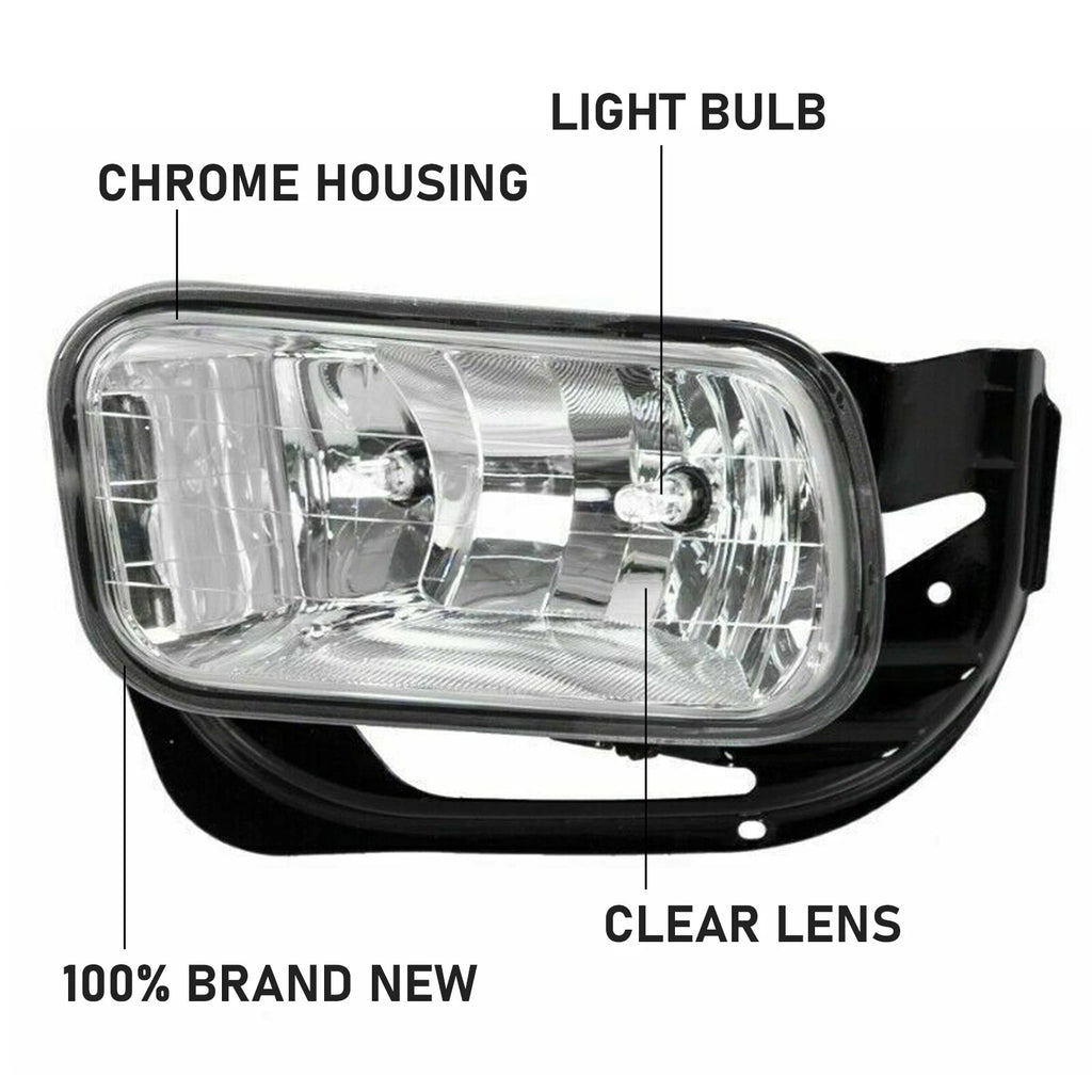 Set of 2 Fog Lights for Dodge Ram 1500 2500 3500 (2009–2012) - w/ Bracket