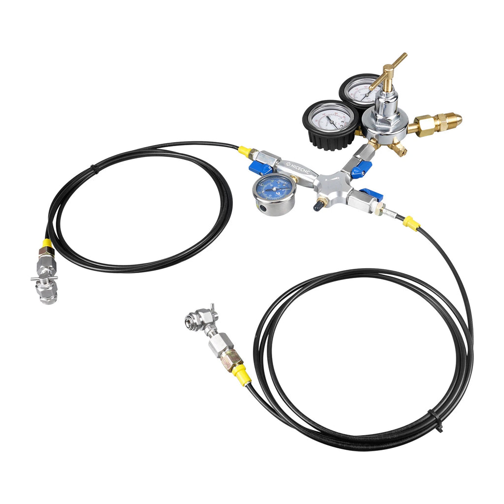 Set of 2 Dual Hose Nitrogen Regulator Shock Fill Tool Kit for Schrader Valve