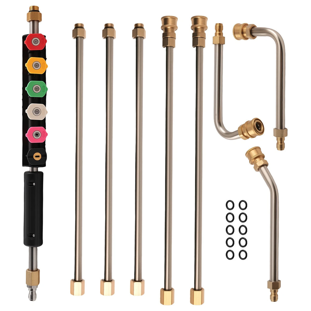 Pressure Washer Lance Kit for 6 Wands with 3 Curved Rods (4000 PSI)