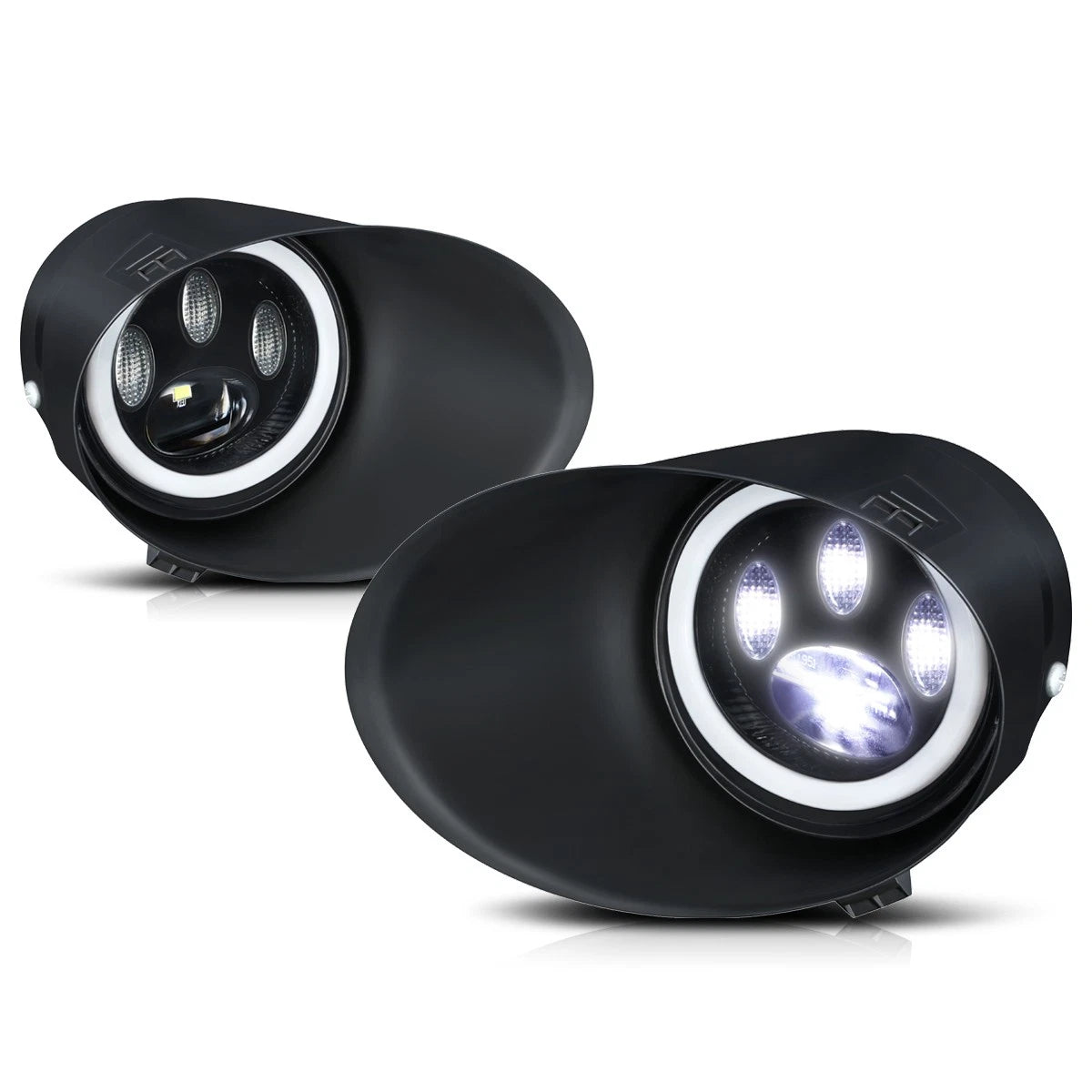 Paw Print Style Clear Projector Lens Fog Lights for Sequoia/Tacoma/Tundra (2004–2017)