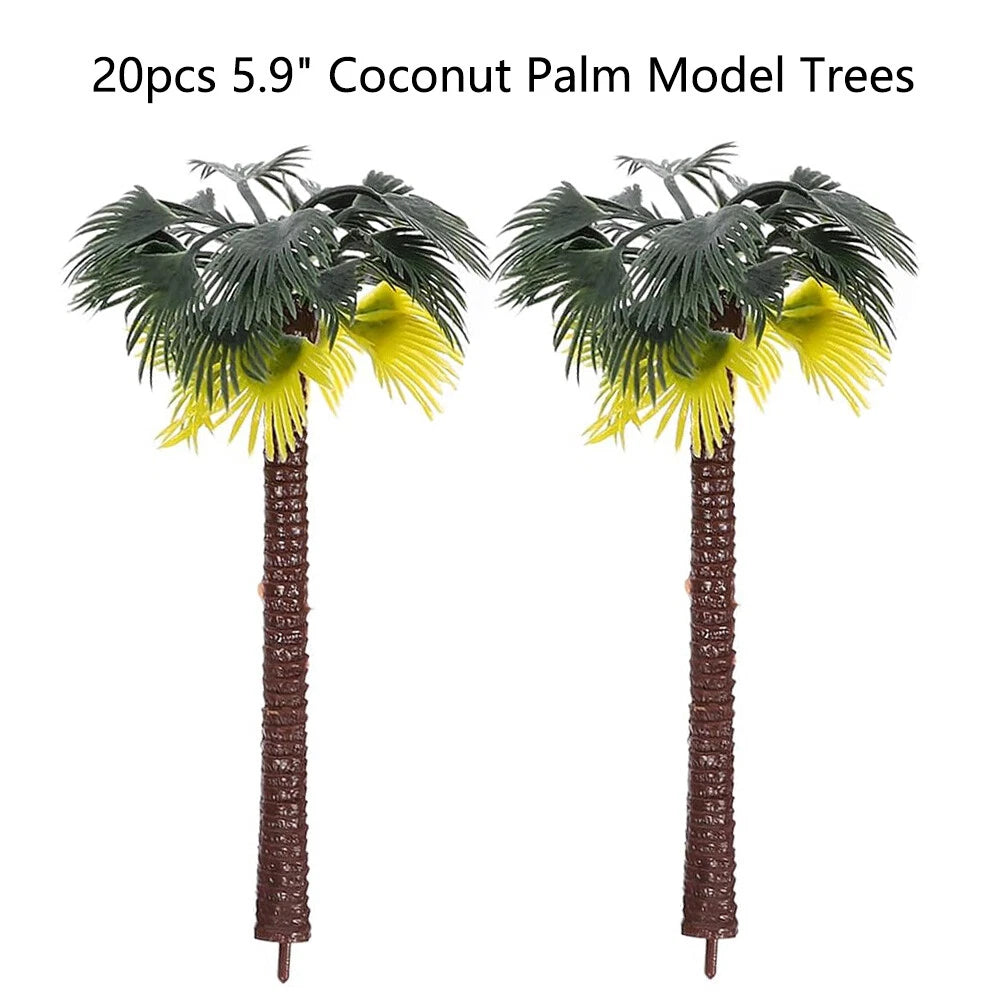 20pc Palm Trees for DIY Park Dioramas (15cm)