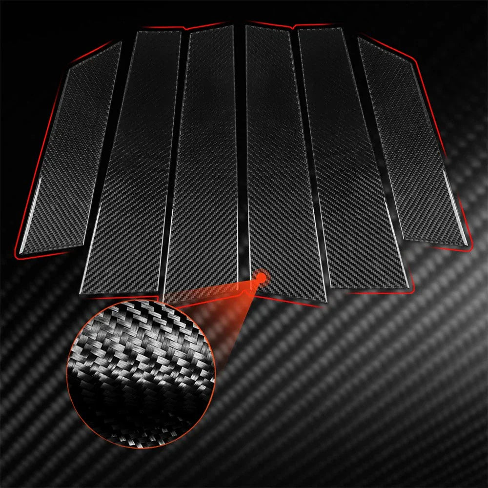 6Pcs Carbon Fiber B Pillar Cover Trim for BYD Seal (2022-2025)