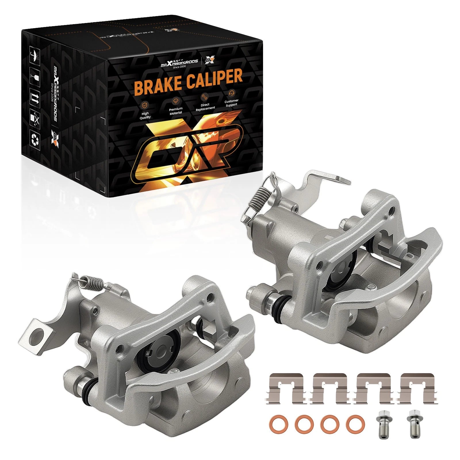 Rear Left & Right Brake Caliper Pair for Kia Soul (2014–2019)