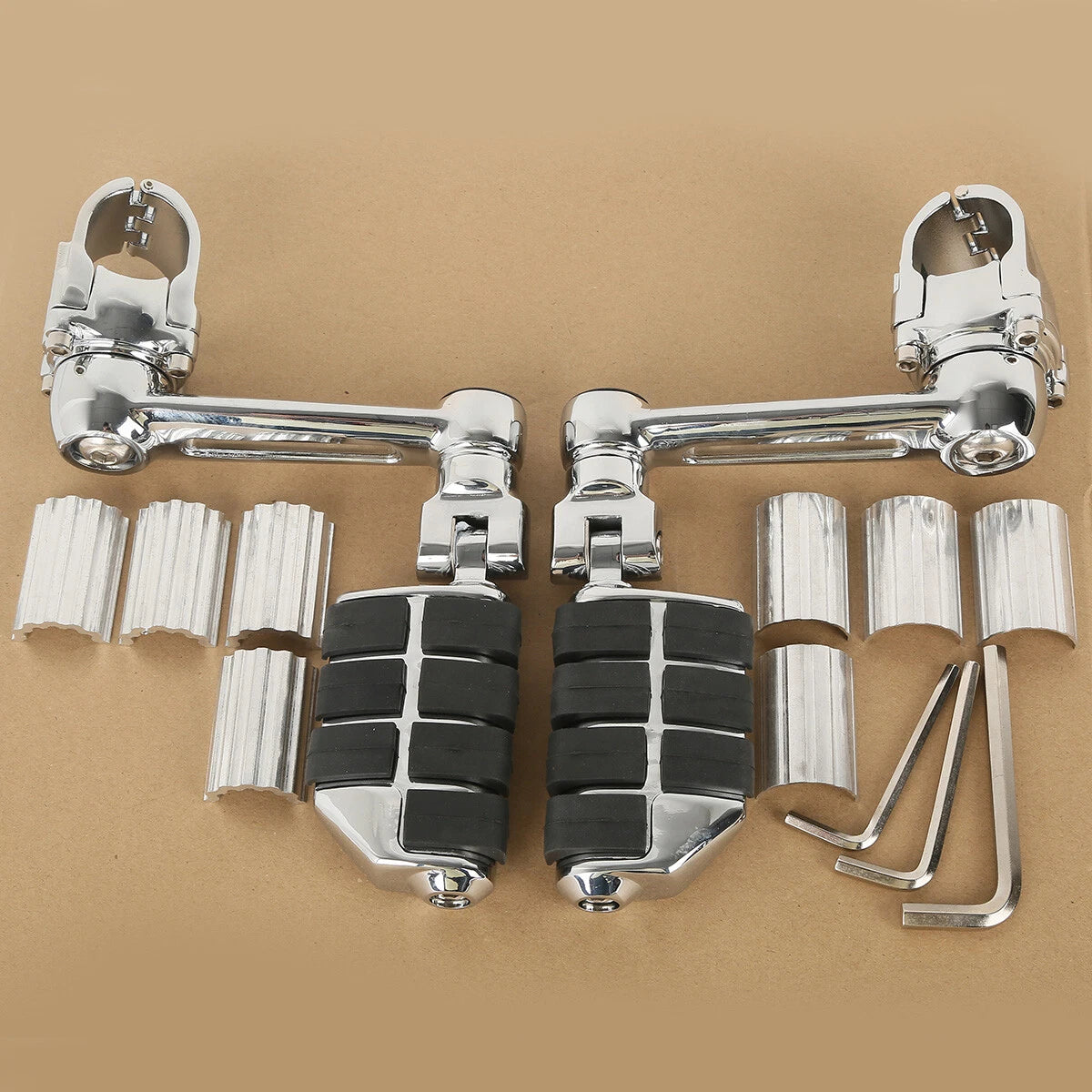 Set of 2 Chrome Footrests Footpegs for Honda Goldwing GL1800 (2001–2023)