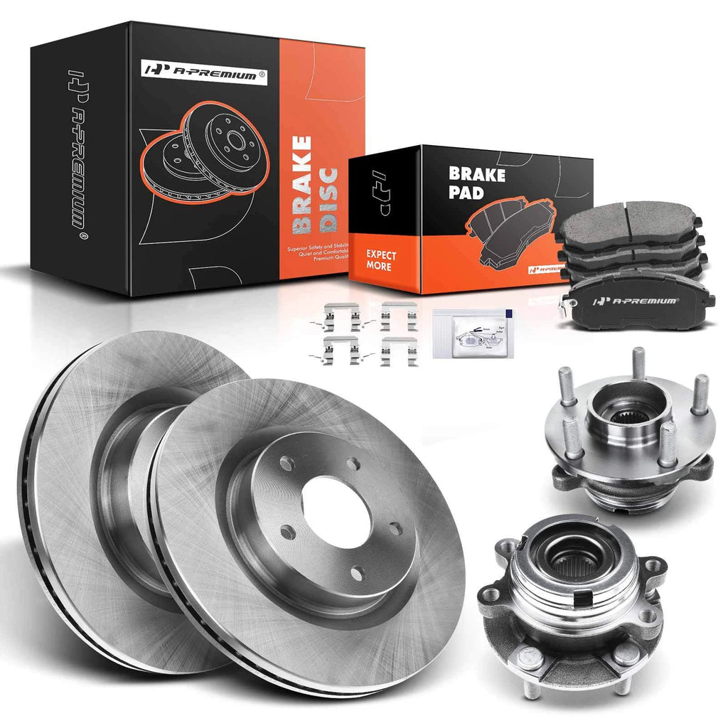 Front Disc Rotors, Pads & Wheel Hub Bearings for Nissan Altima (2007–2012)