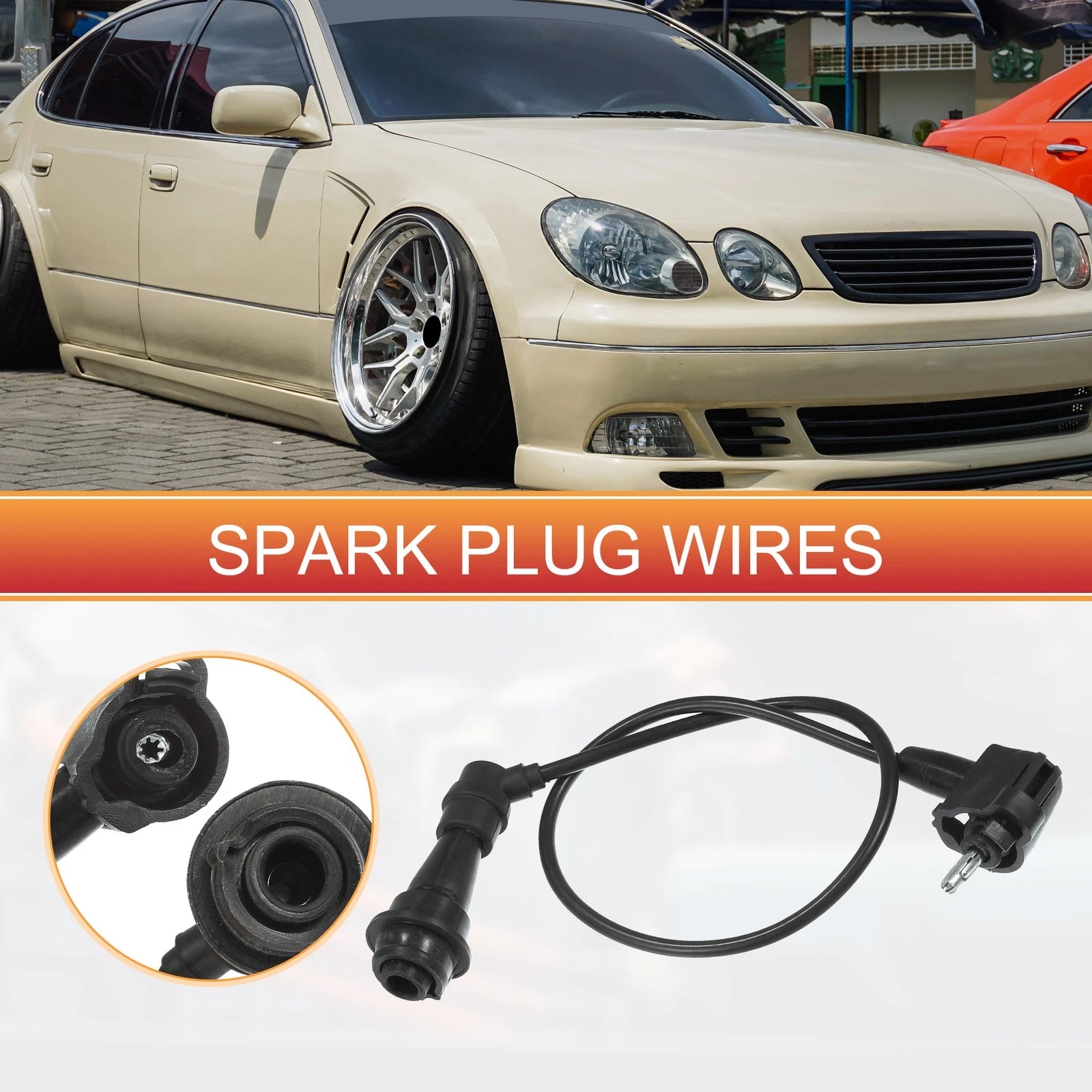 3pcs Spark Plug Wire Ignition Coil Cable No. 9091915457 for Lexus GS300 IS300 (1998–2005)